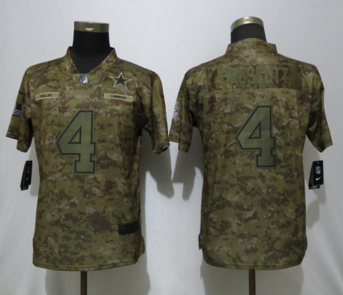 Women Dallas Cowboys #4 Prescott Nike Camo Salute to Service Limited NFL Jerseys->jacksonville jaguars->NFL Jersey